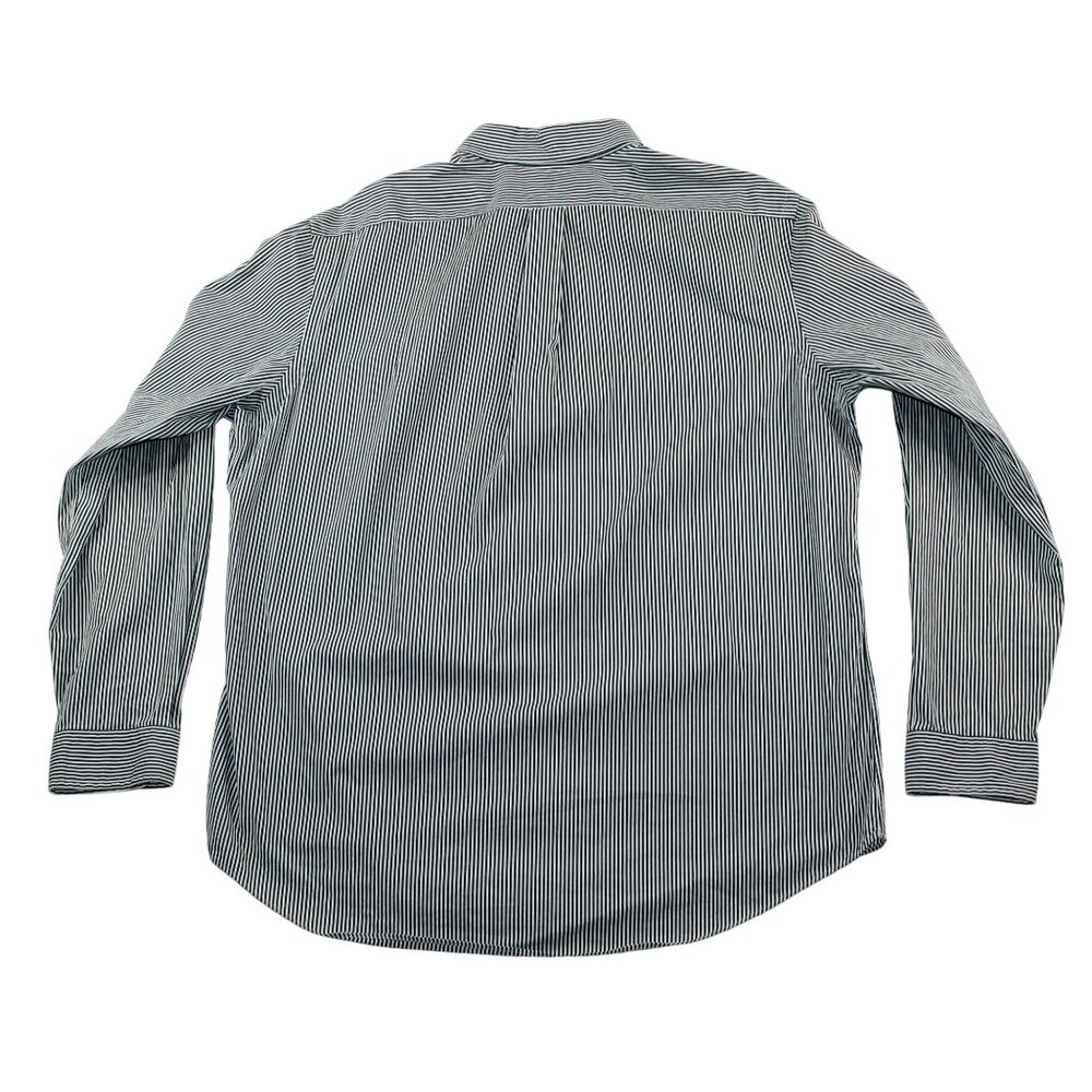 Ralph Lauren Mens XL Button Down Dk Green Striped Dress Shirt Office Travel - Picture 2 of 9